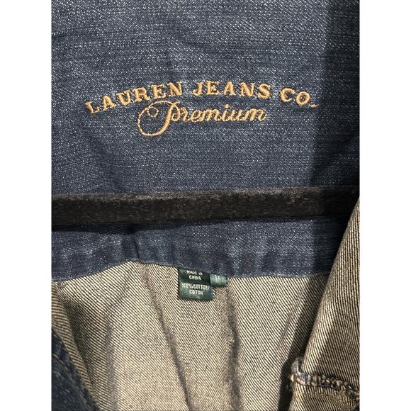 Lauren Jeans Co Women’s Denim Jacket 1X Classic Blue Trucker Relaxed Vintage Y2K - Picture 2 of 12